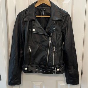 Aqua leather biker jacket size medium